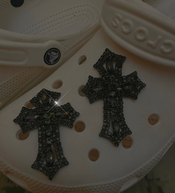 Black Cross Shoe Charm Set