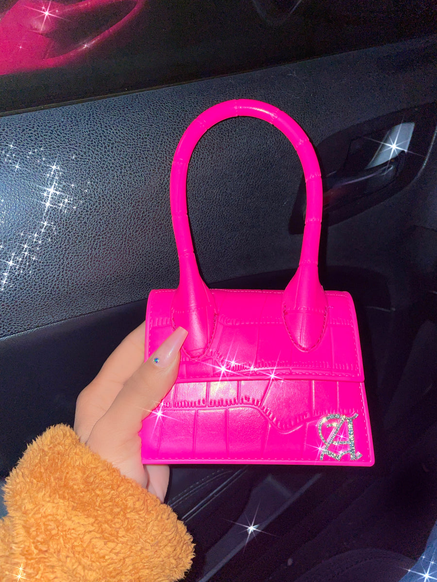 Celebrity Initial Mini Bag - Neon Pink – Divine Bby LLC